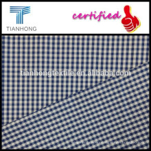 blue gingham yarn dyed 100 cotton poplin weave mini check fabric for women's long sleeve shirt